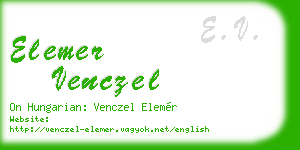 elemer venczel business card